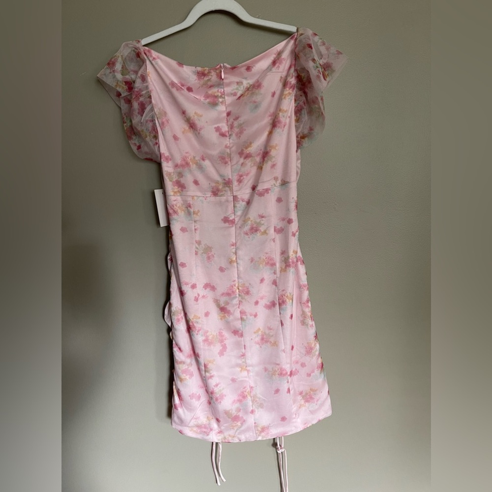 UO Exclusive Contenta Pink Floral Dress - Picture 5 of 8